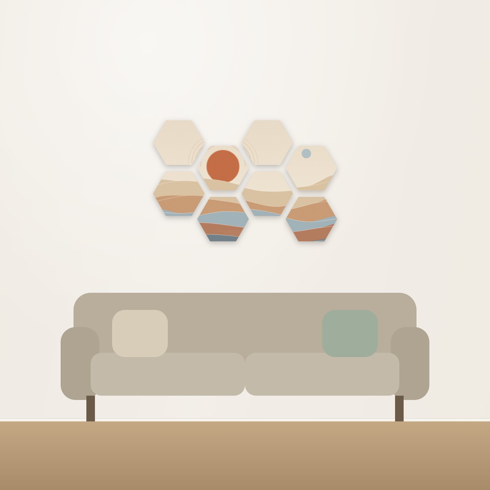 Sundown Dunes Hexagon Acoustic Art Set - Hexagon Acoustic Art