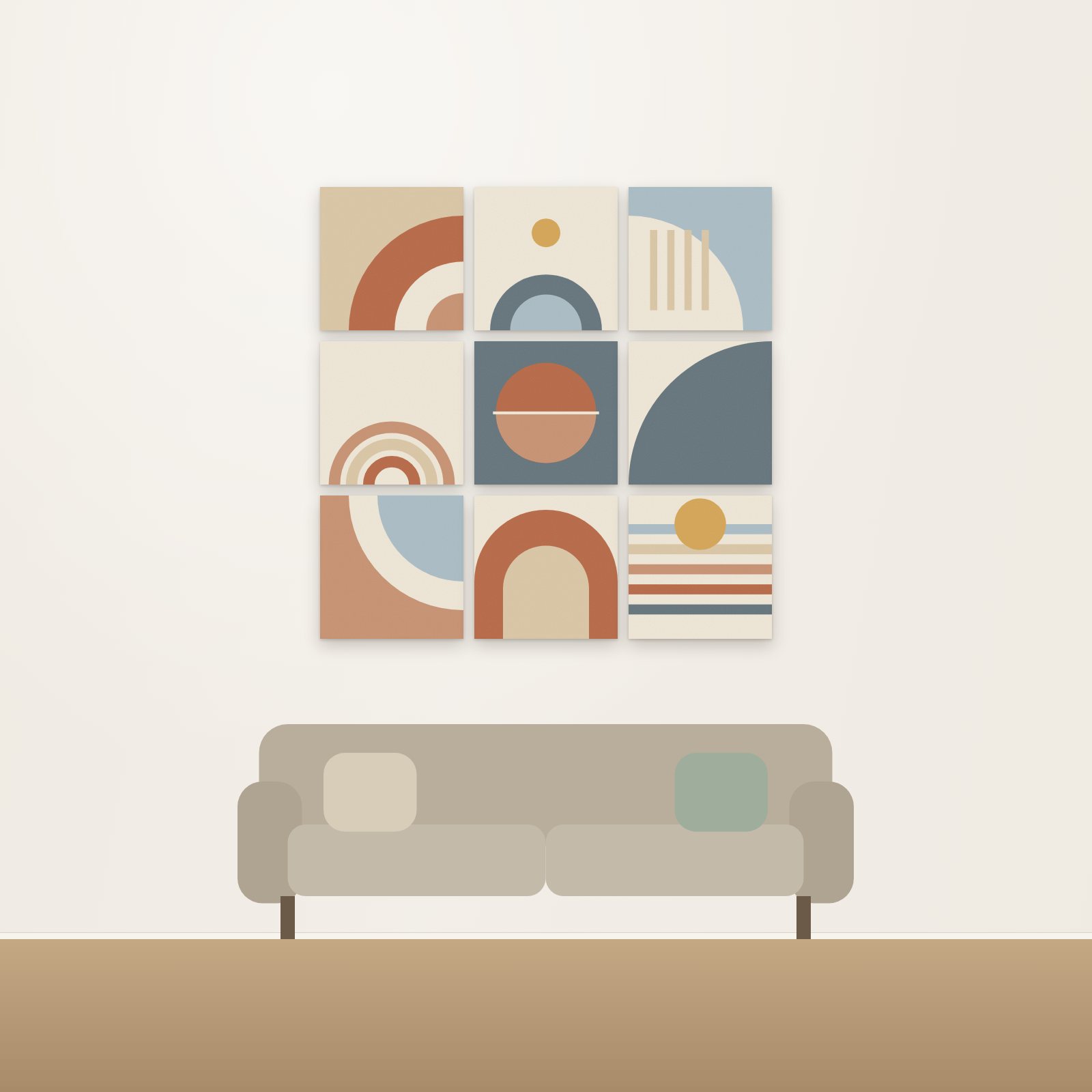 Quiet Geometry 9-Panel Acoustic Gallery Grid - Acoustic Gallery Grids