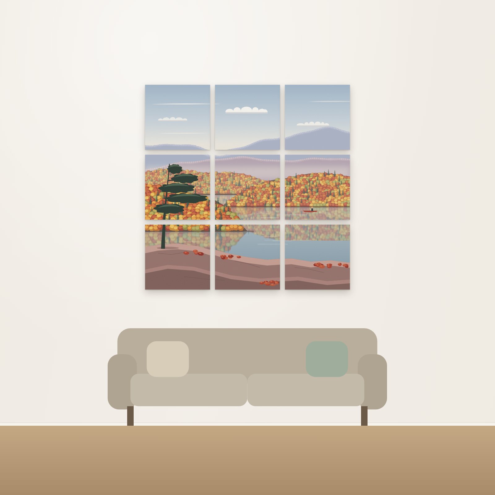 Fall Lookout 9-Panel Acoustic Gallery Grid - Acoustic Gallery Grids