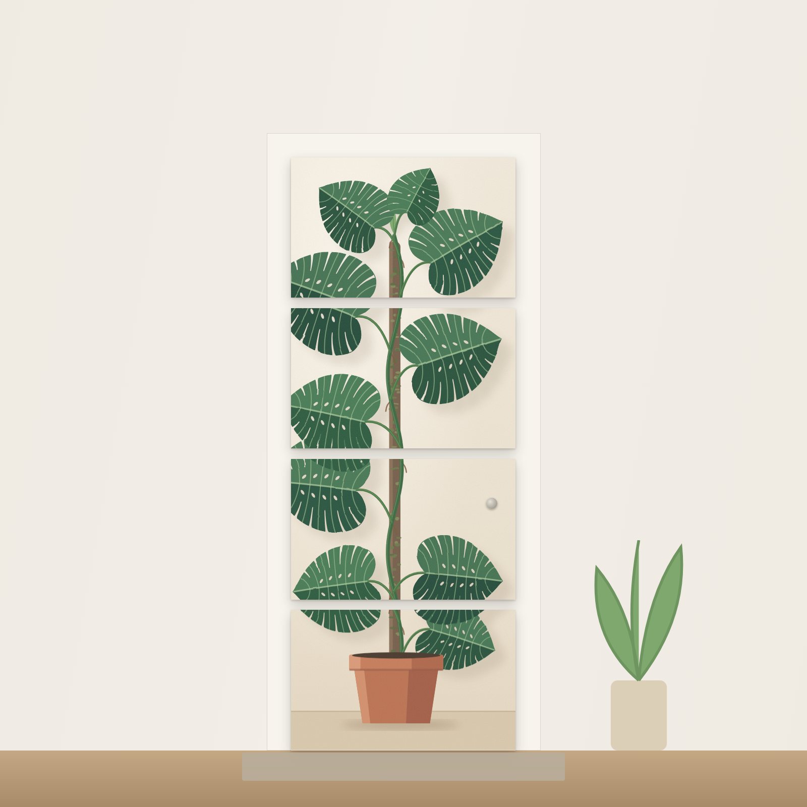 Climbing Monstera Acoustic Door Art - Acoustic Door Art