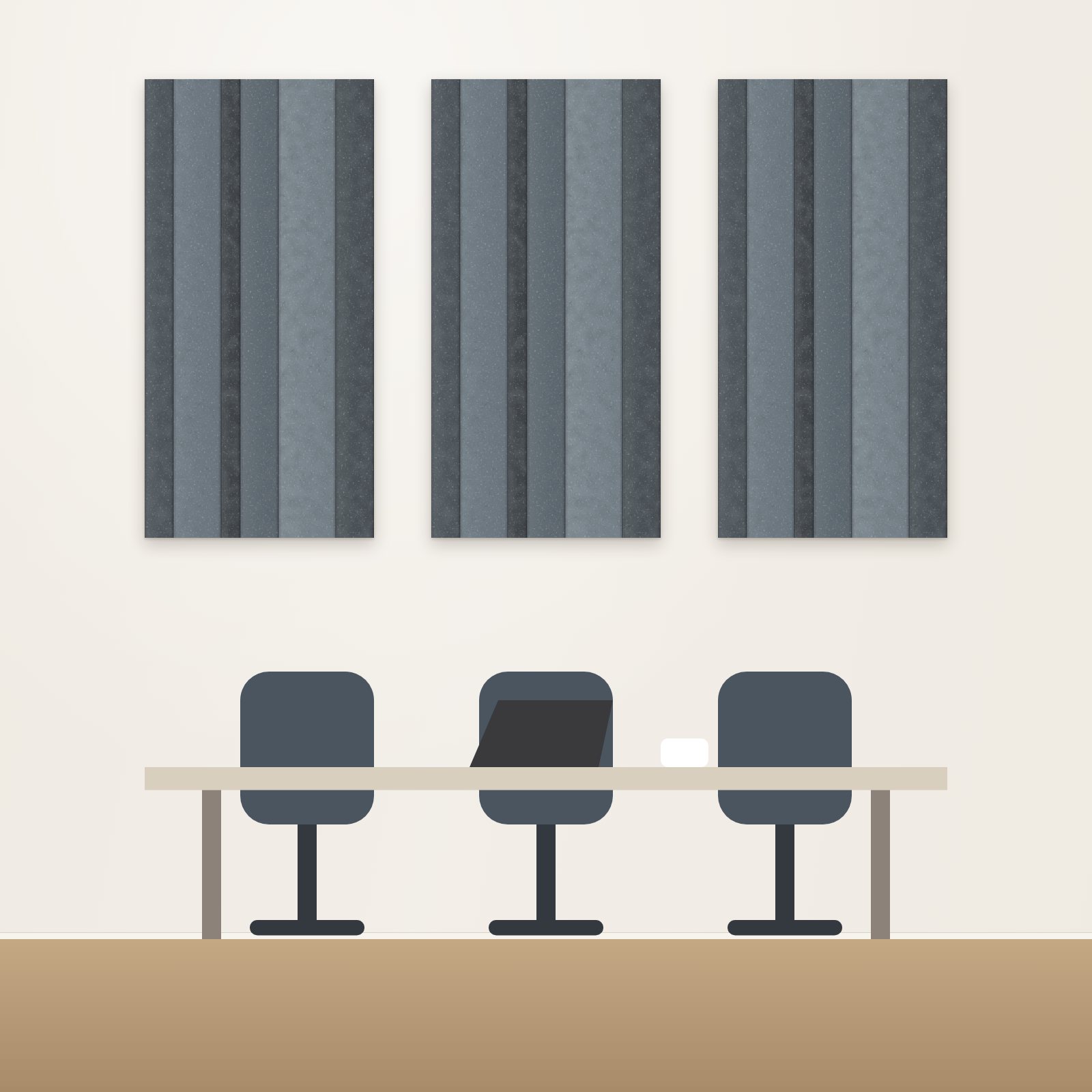 Slate Felt Stripes Acoustic Panel - Acoustic Panels for Business