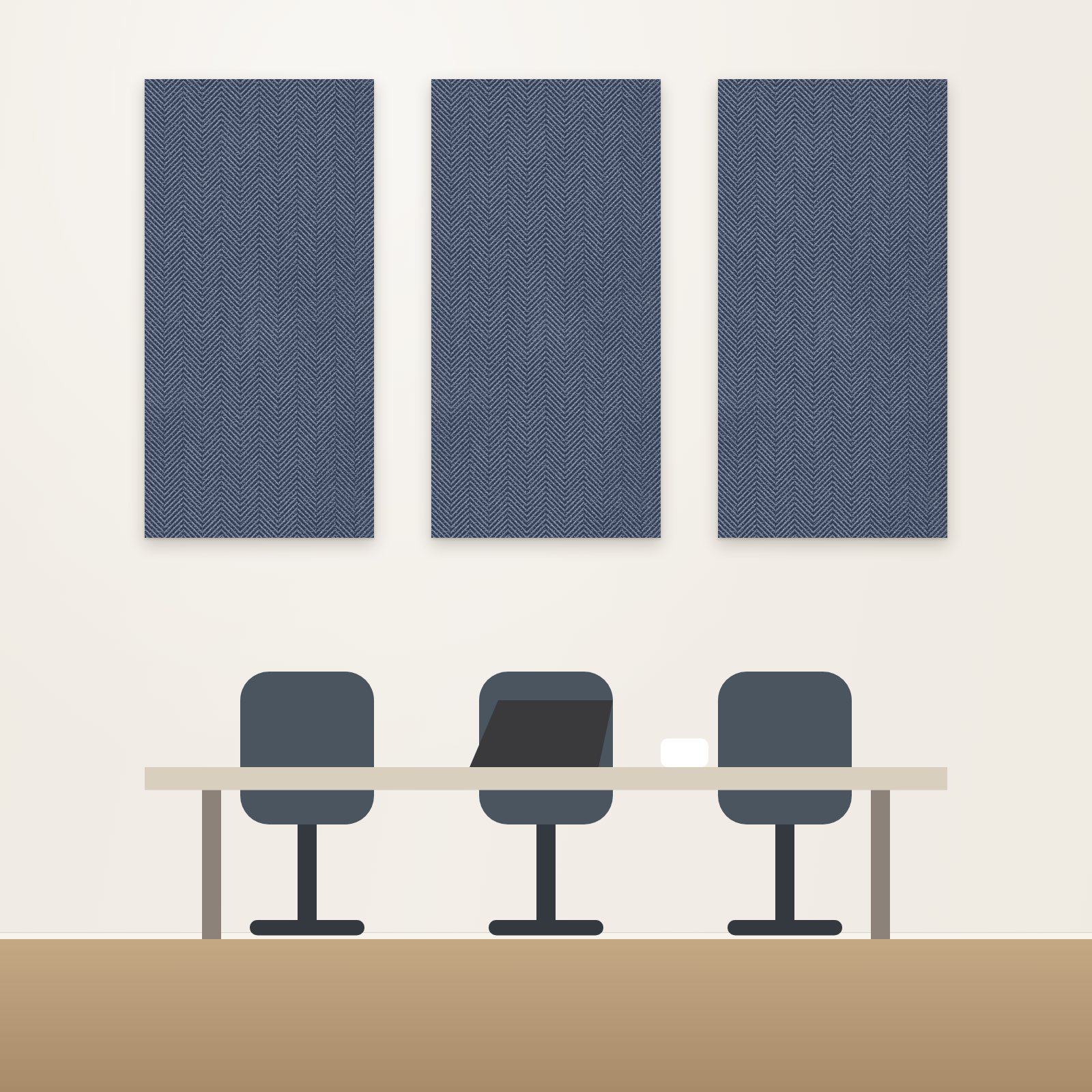 Navy Herringbone Acoustic Panel - Acoustic Panels for Business