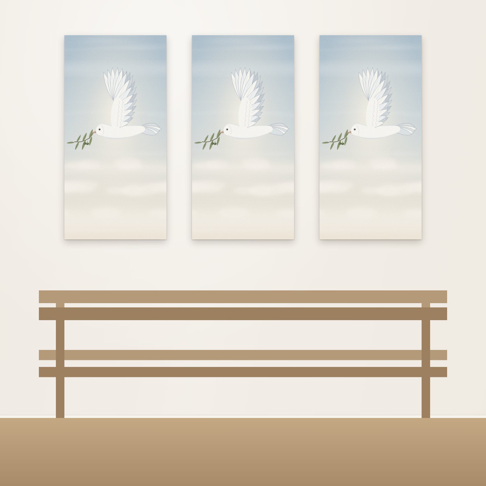 Dove and Olive Branch Acoustic Panel - Acoustic Panels for Business