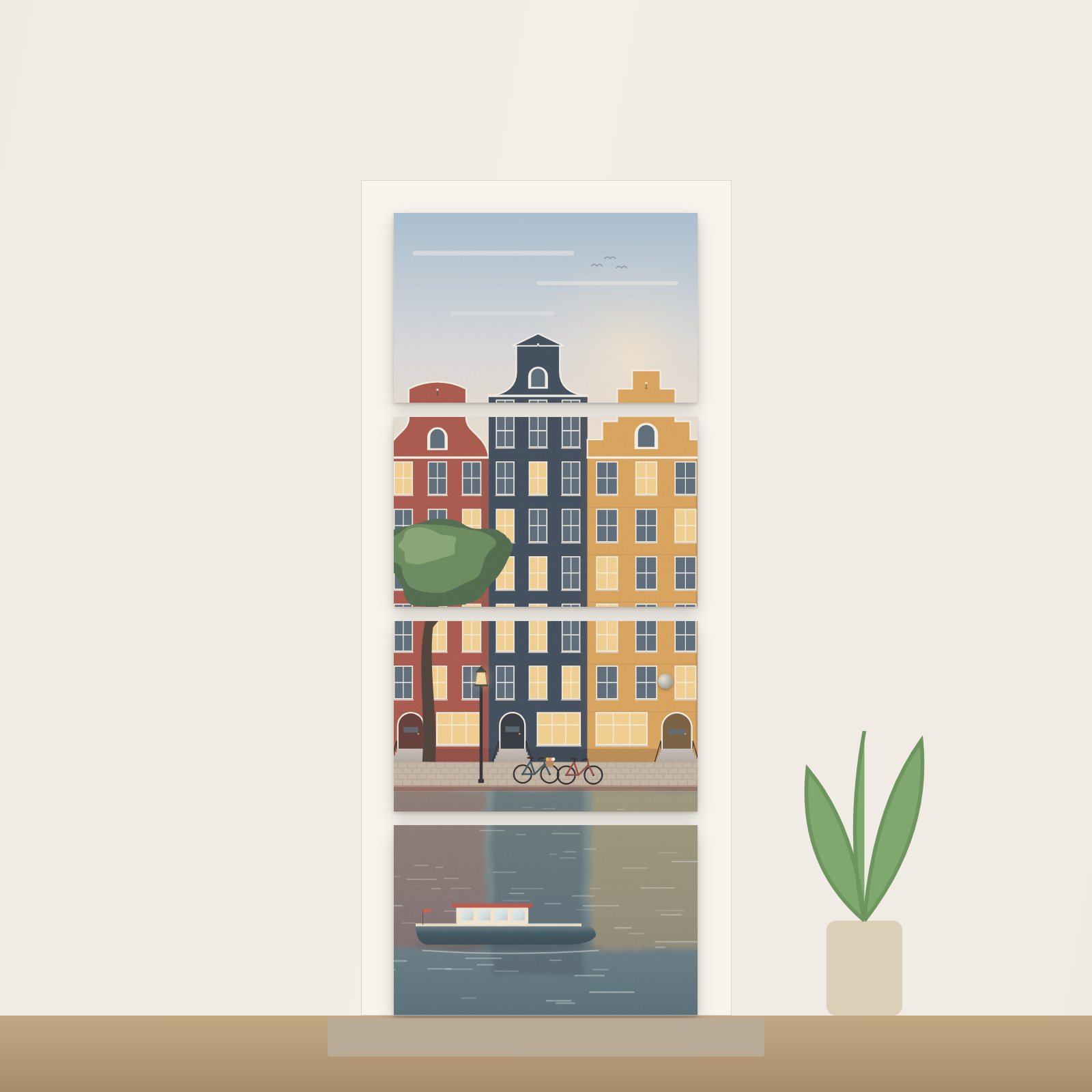 Amsterdam Canal Houses Acoustic Door Art - Acoustic Door Art