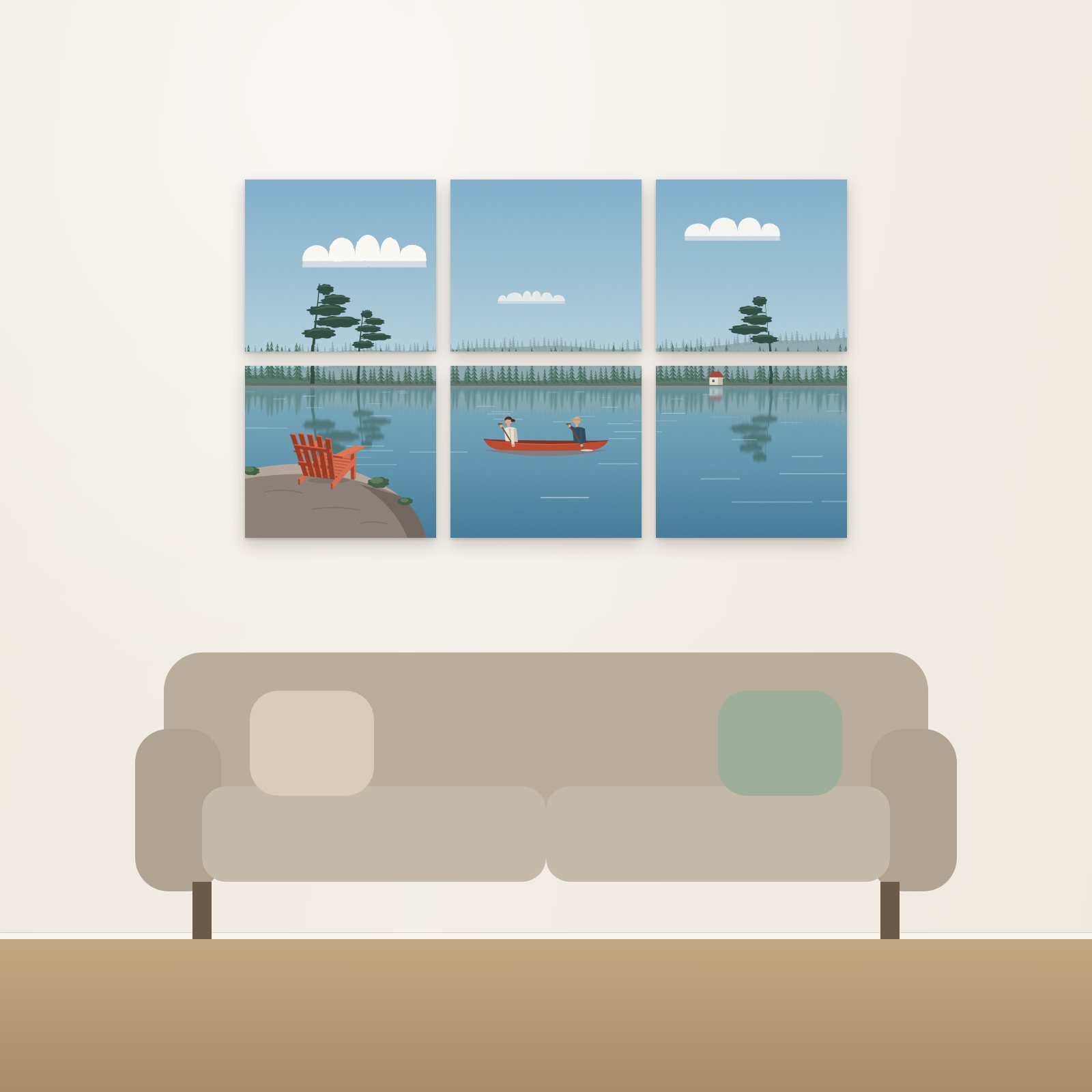 Cottage Lake Acoustic Wall Mural - Acoustic Wall Murals