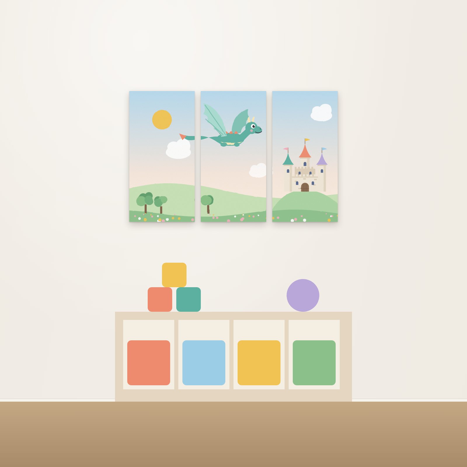Dragon Sky 3-Panel Acoustic Art Set - 3-Panel Acoustic Art Sets
