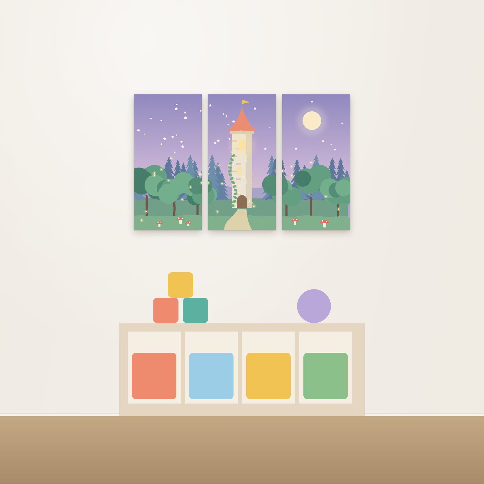 Enchanted Tower 3-Panel Acoustic Art Set - 3-Panel Acoustic Art Sets