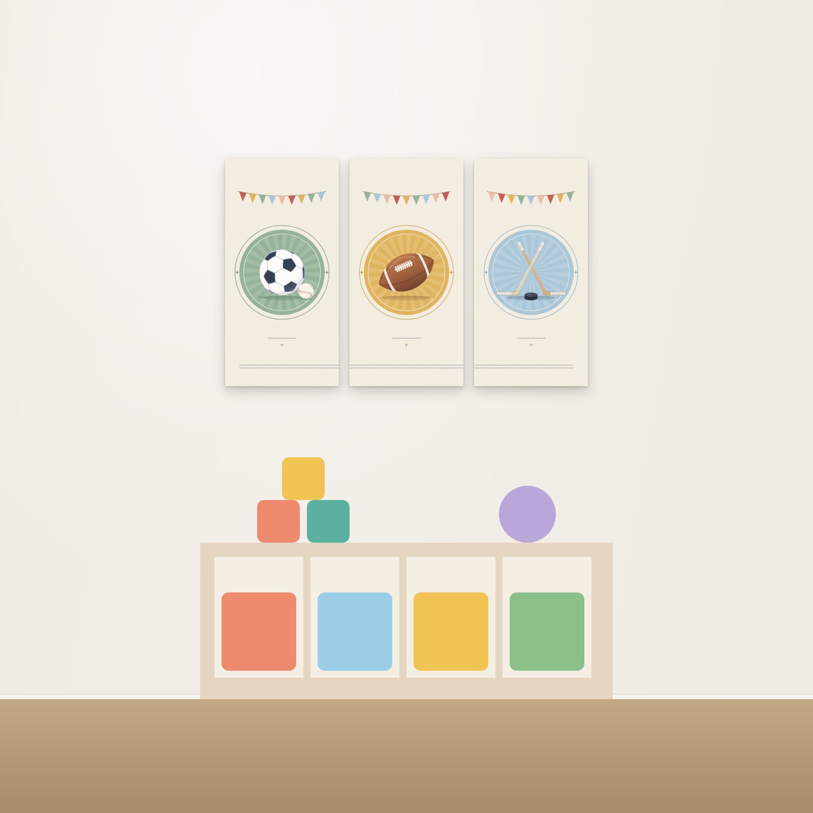 Game Day 3-Panel Acoustic Art Set - 3-Panel Acoustic Art Sets