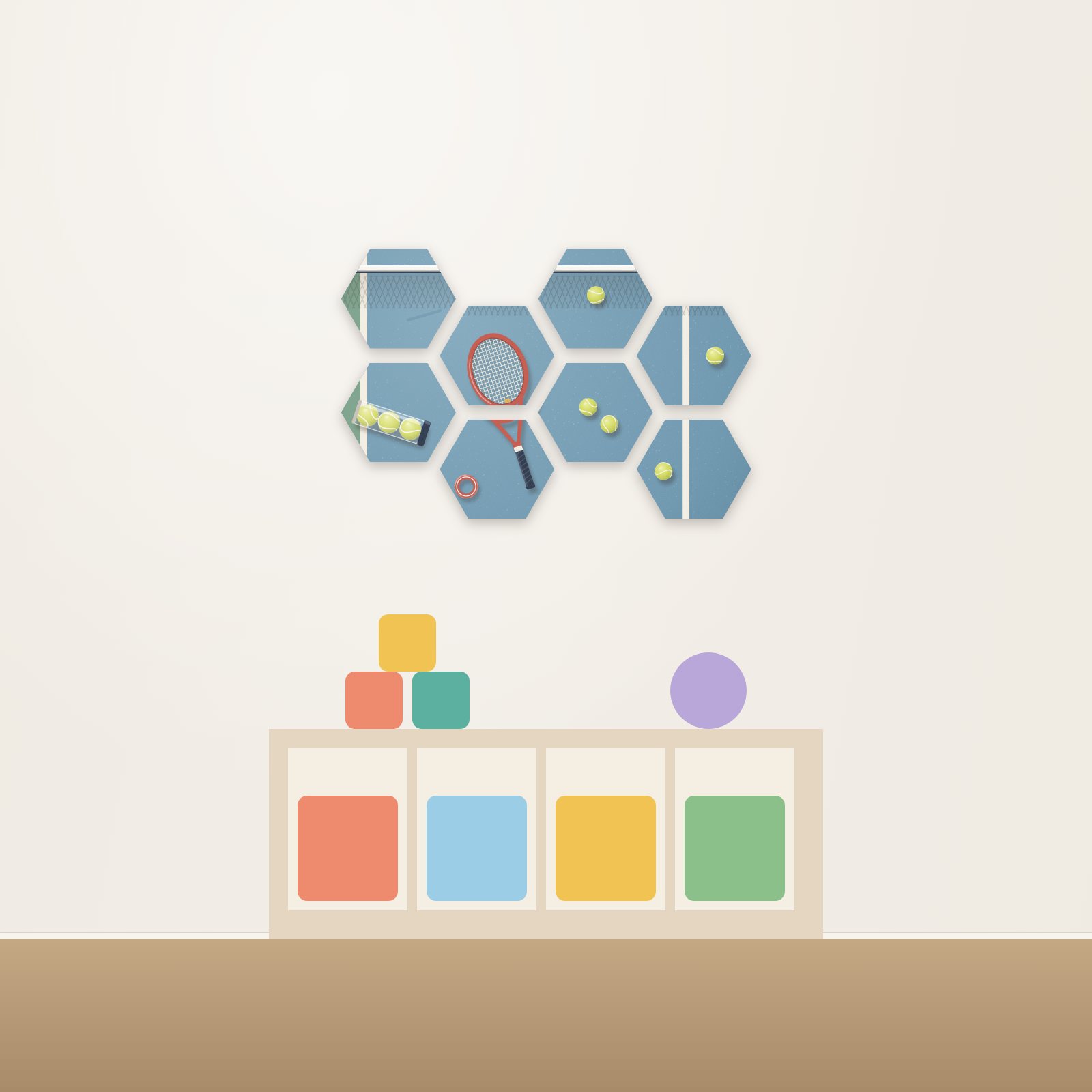 Centre Court Hexagon Acoustic Art Set - Hexagon Acoustic Art