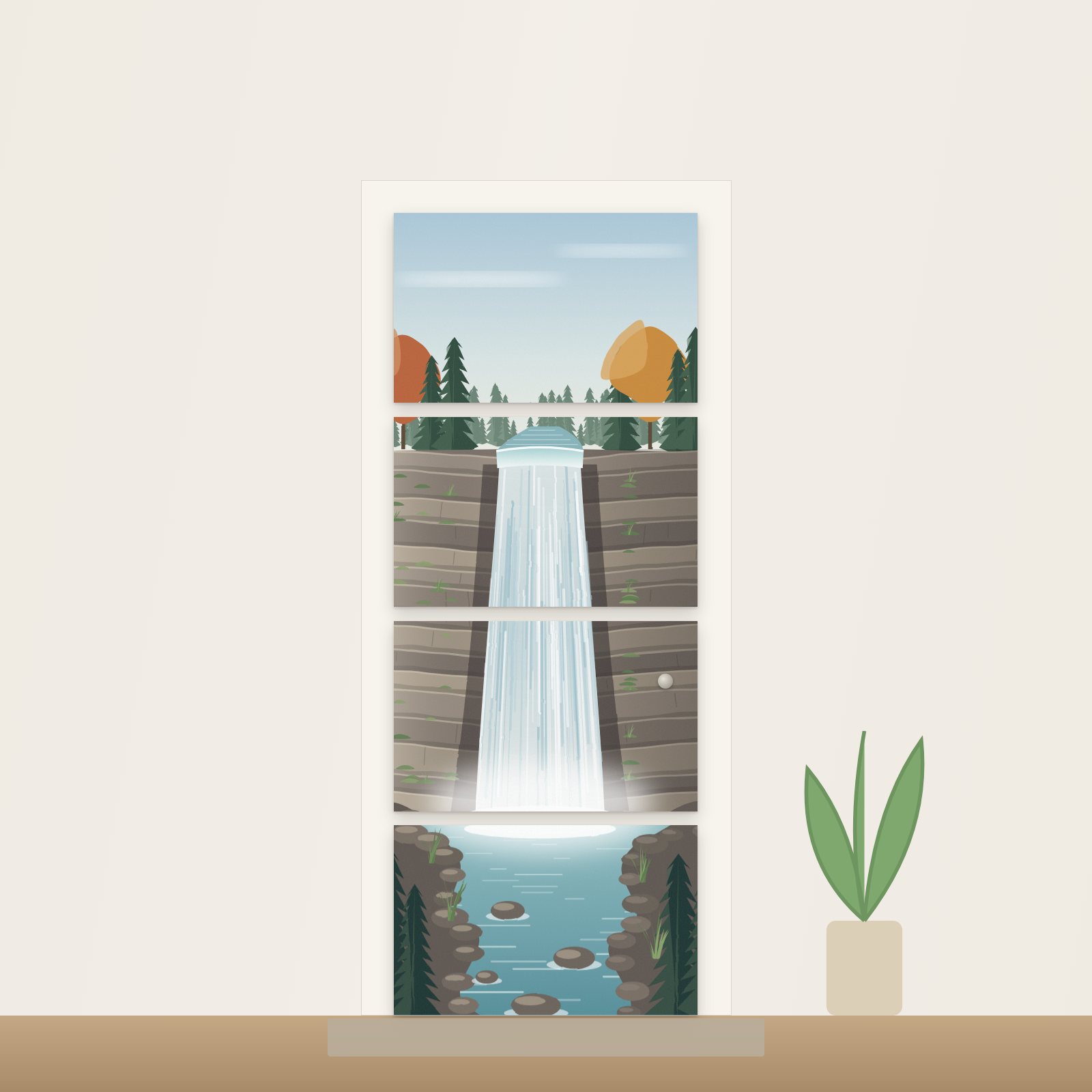 Escarpment Falls Acoustic Door Art - Acoustic Door Art