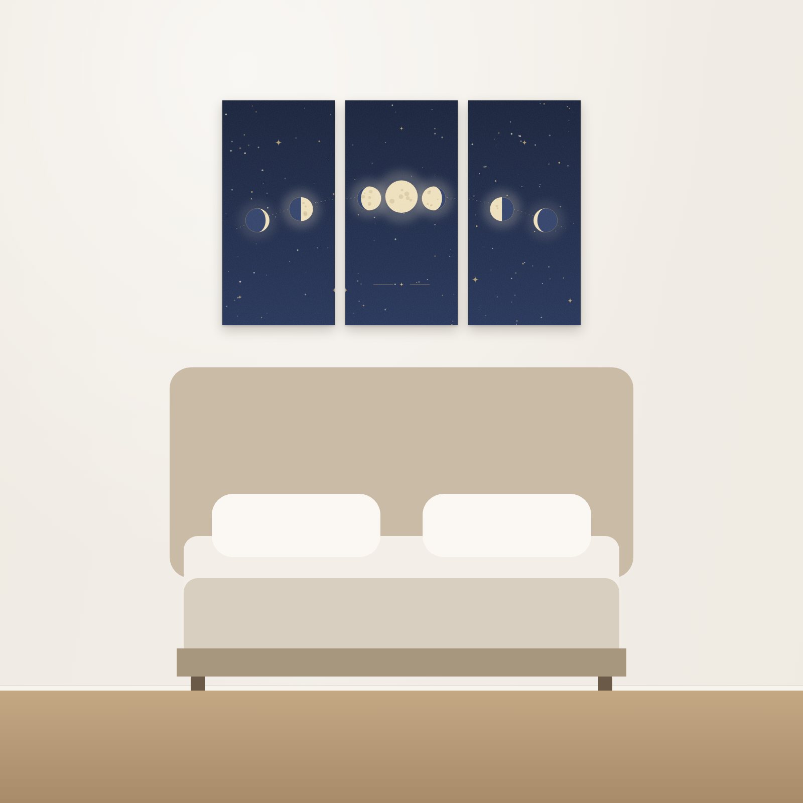 Moon Phases 3-Panel Acoustic Art Set - 3-Panel Acoustic Art Sets