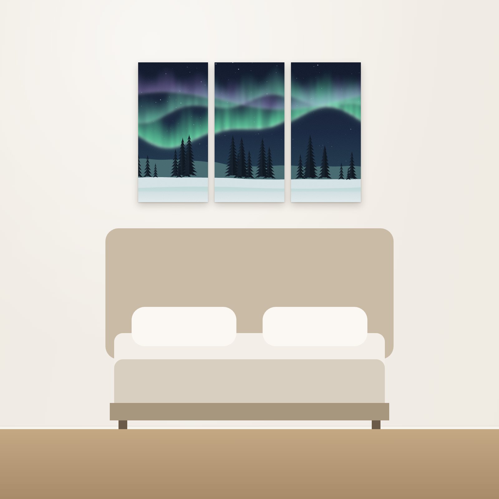 Northern Lights 3-Panel Acoustic Art Set - 3-Panel Acoustic Art Sets
