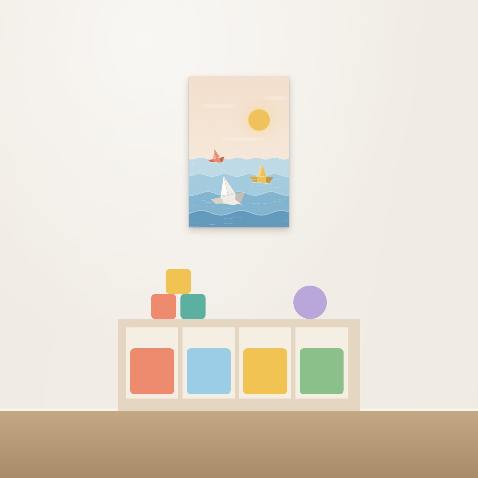 Paper Boats Acoustic Art Panel - Acoustic Art Panels