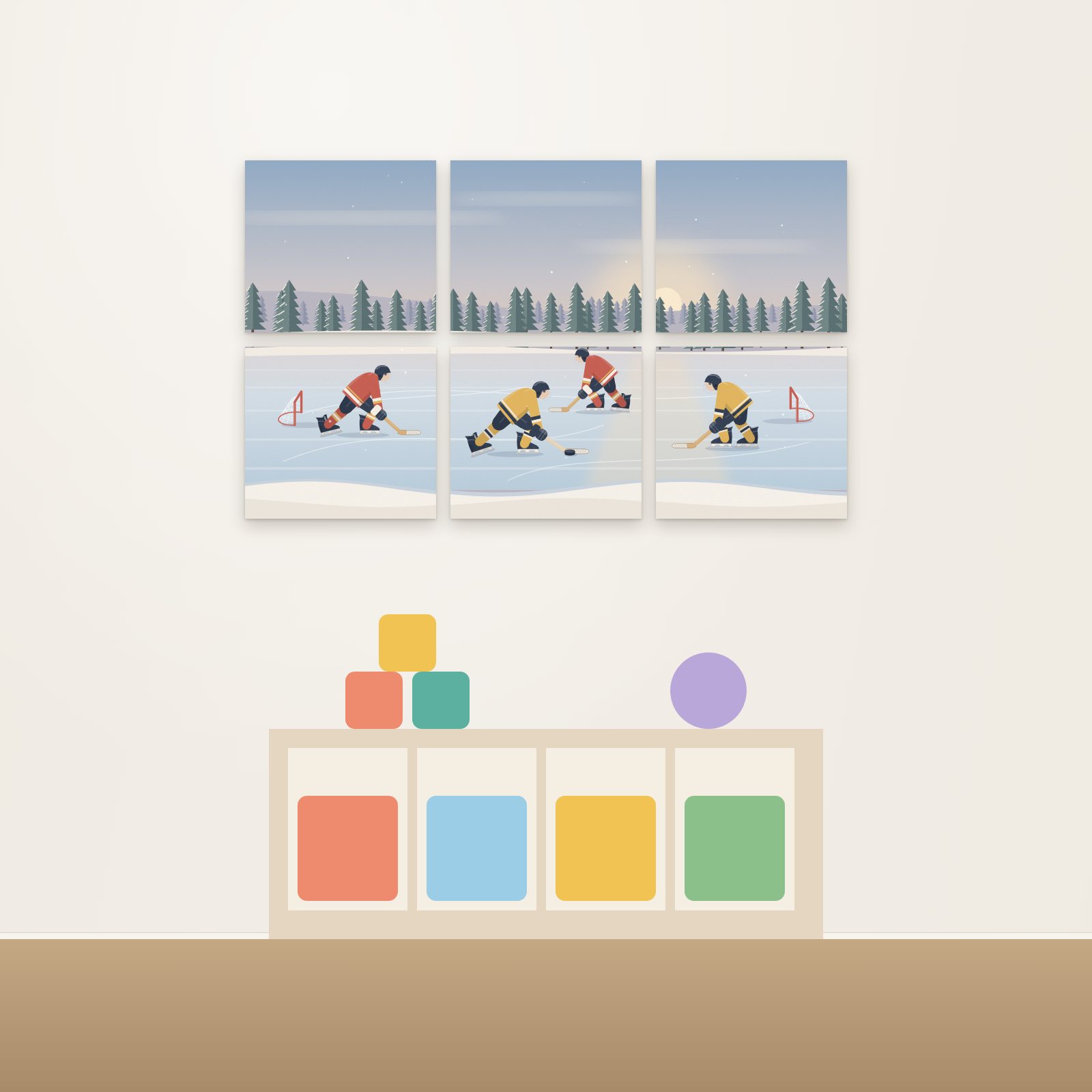 Pond Hockey Acoustic Wall Mural - Acoustic Wall Murals