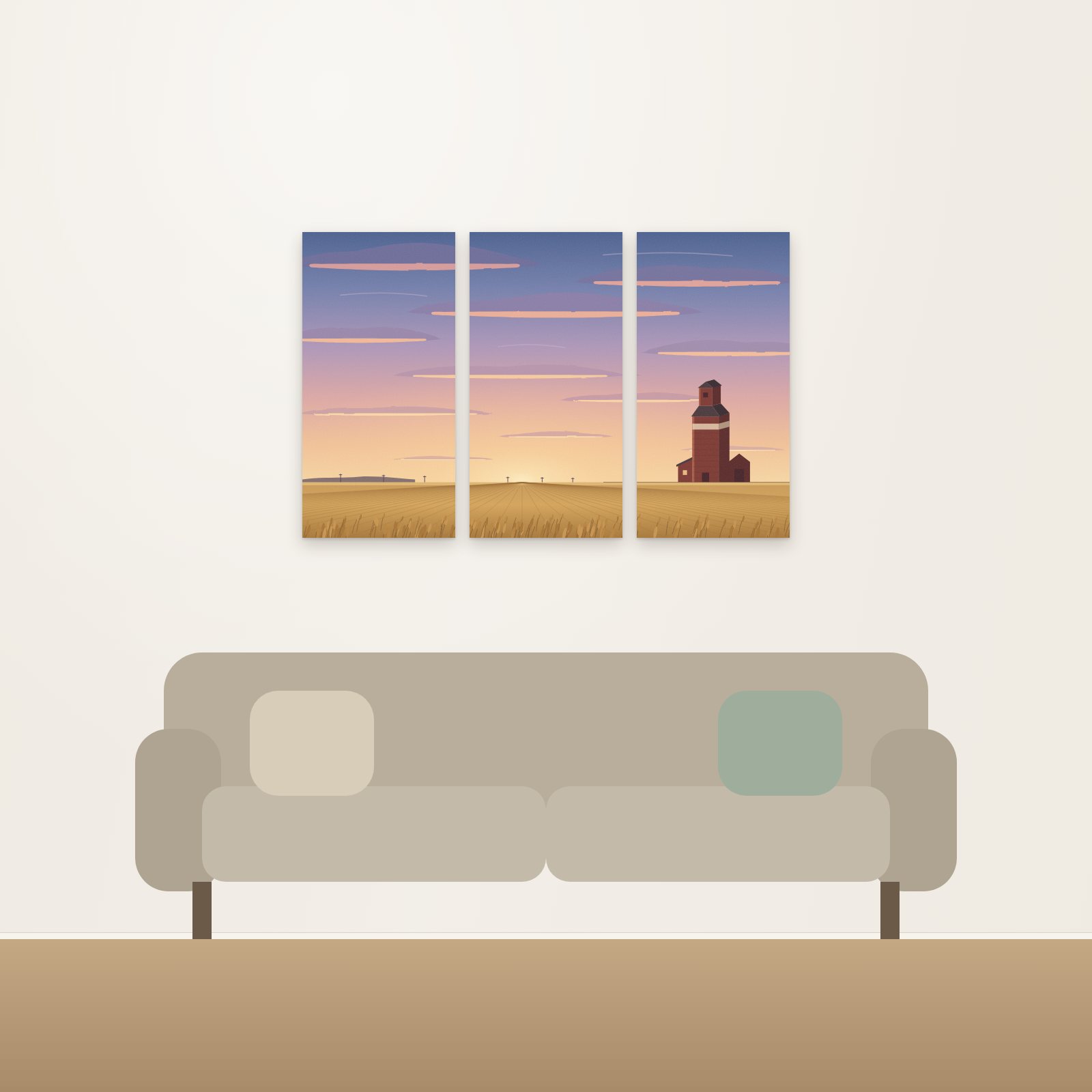 Prairie Evening 3-Panel Acoustic Art Set - 3-Panel Acoustic Art Sets
