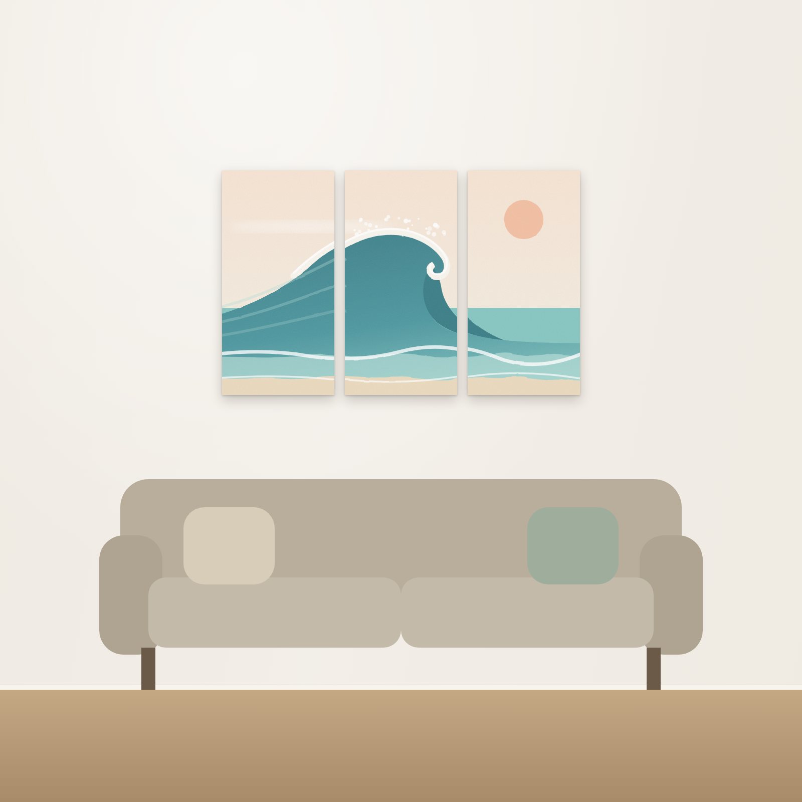 Rolling Wave 3-Panel Acoustic Art Set - 3-Panel Acoustic Art Sets