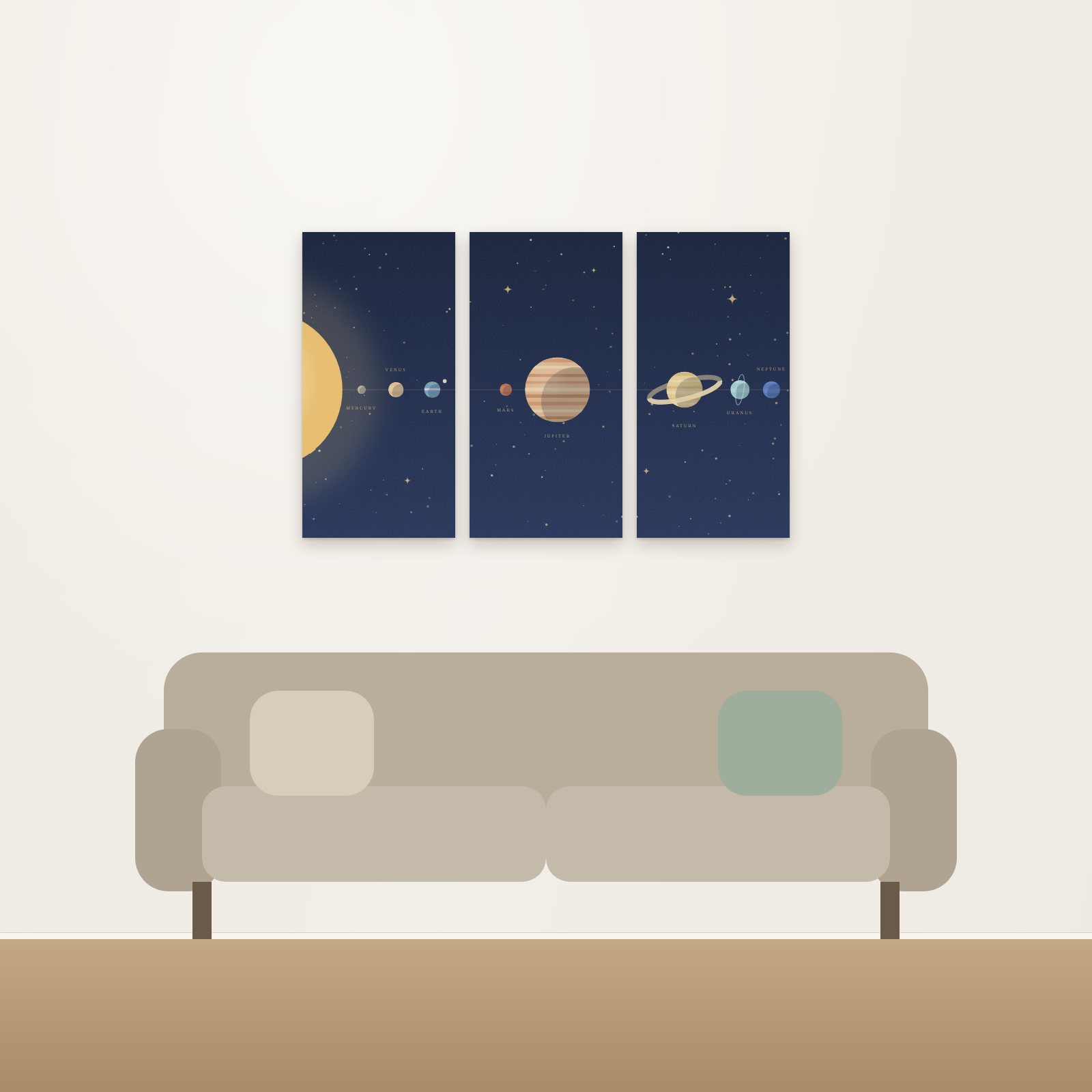 Solar System 3-Panel Acoustic Art Set - 3-Panel Acoustic Art Sets