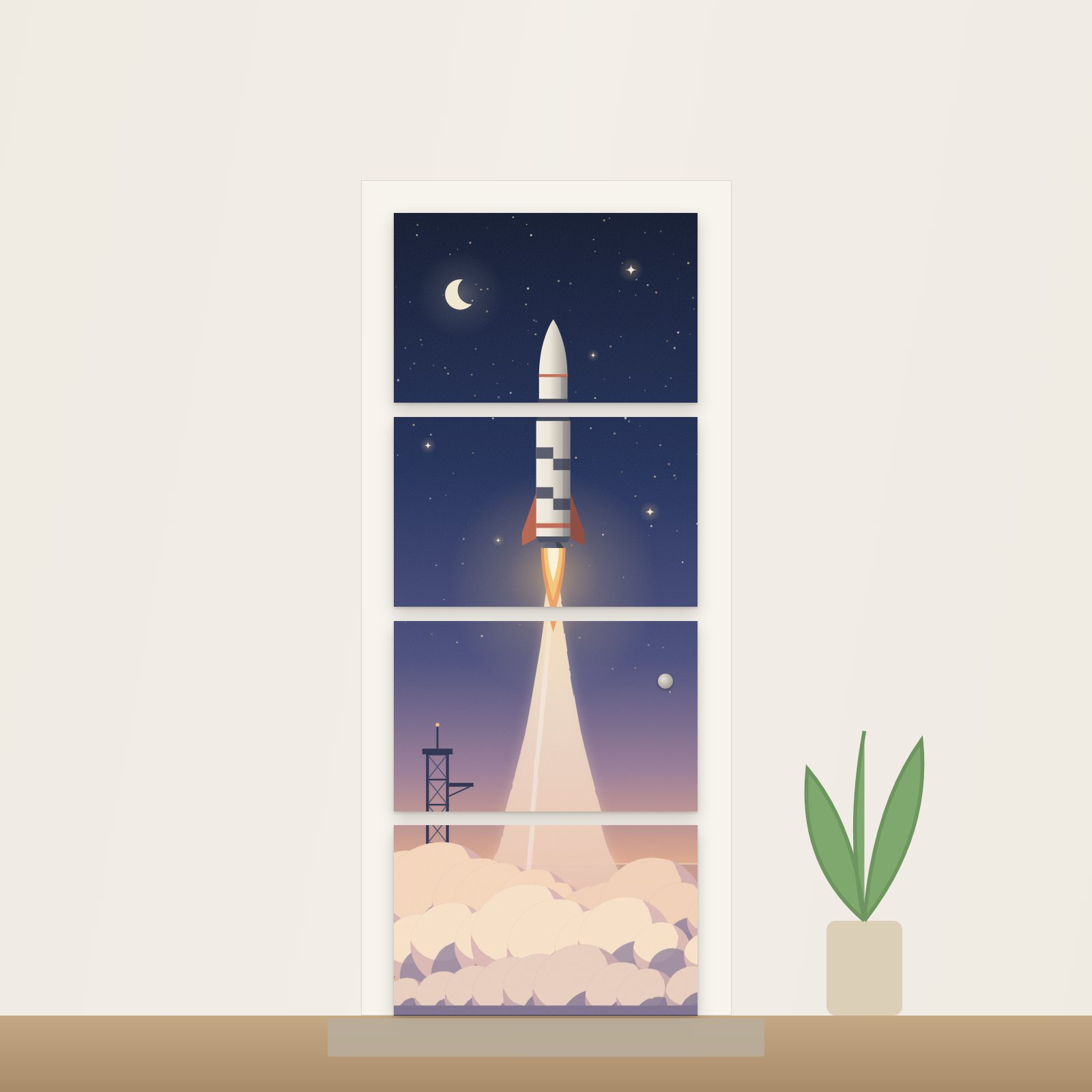 Night Launch Acoustic Door Art - Acoustic Door Art