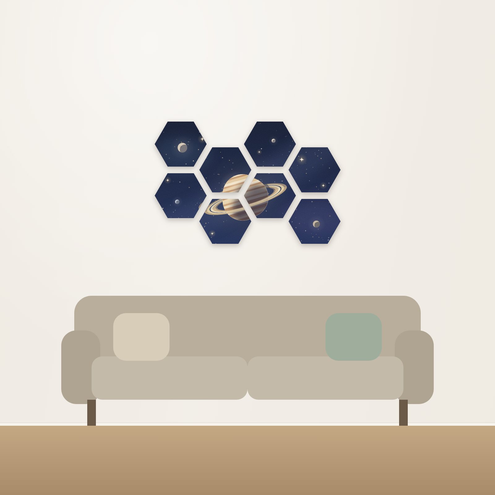 Ringed Giant Hexagon Acoustic Art Set - Hexagon Acoustic Art