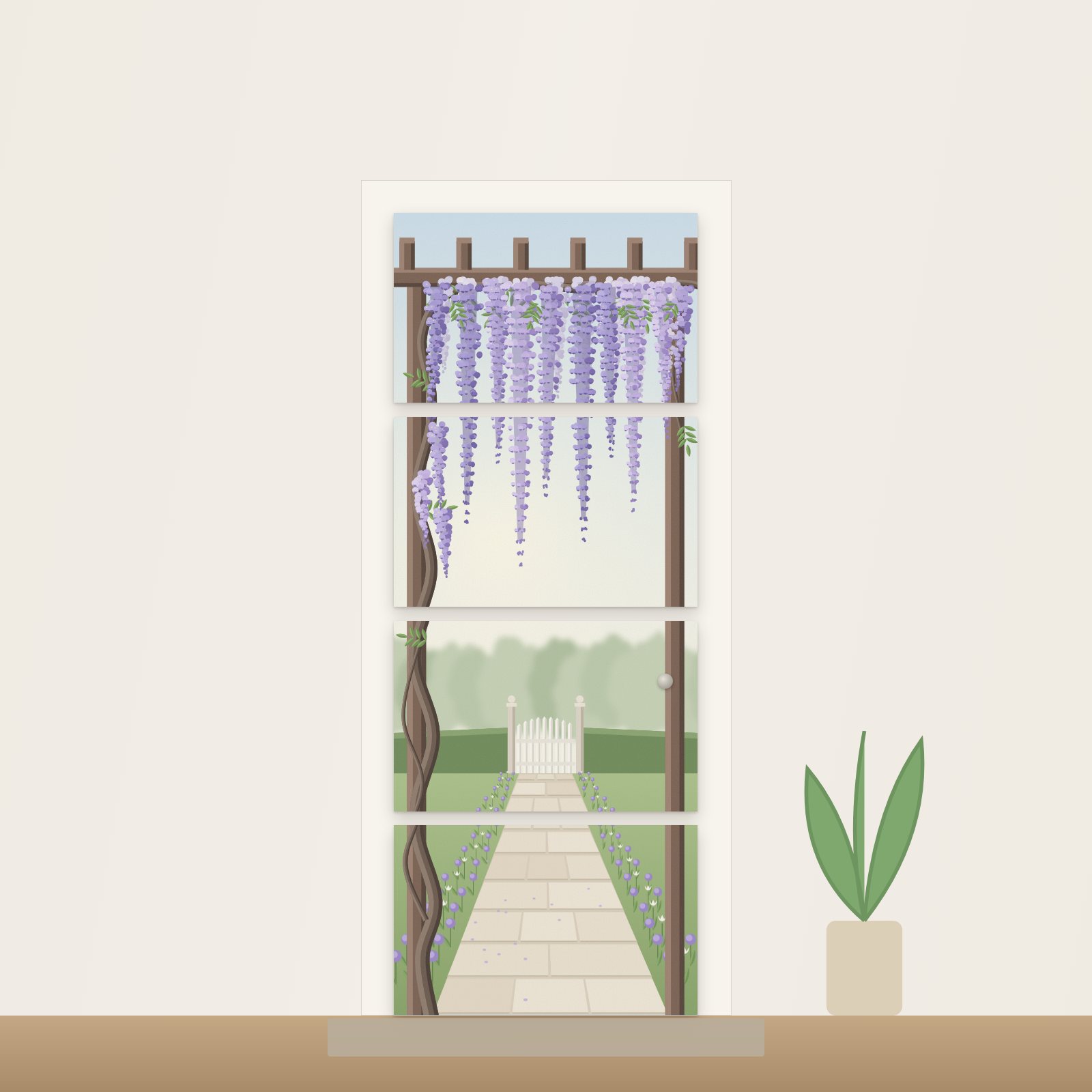 Wisteria Arbour Acoustic Door Art - Acoustic Door Art