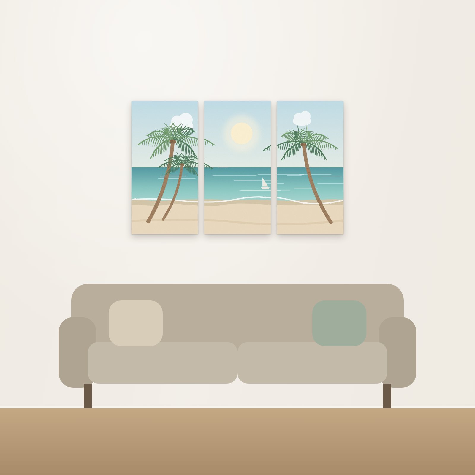 Tropical Shore 3-Panel Acoustic Art Set - 3-Panel Acoustic Art Sets