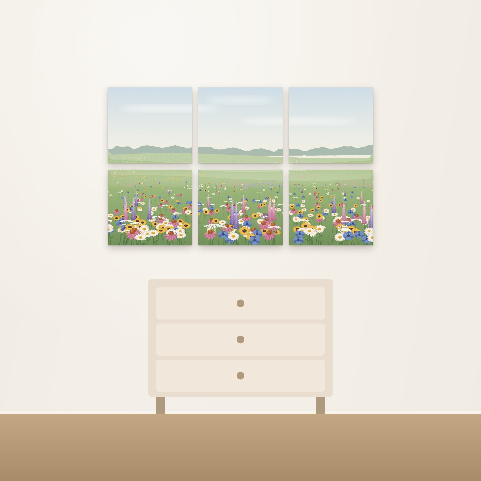 Wildflower Meadow Acoustic Wall Mural - Acoustic Wall Murals