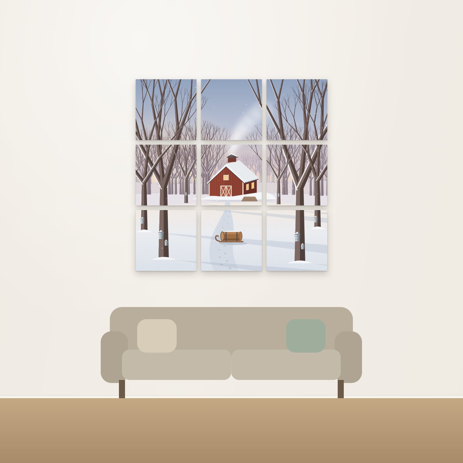 Sugar Shack 9-Panel Acoustic Gallery Grid - Acoustic Gallery Grids
