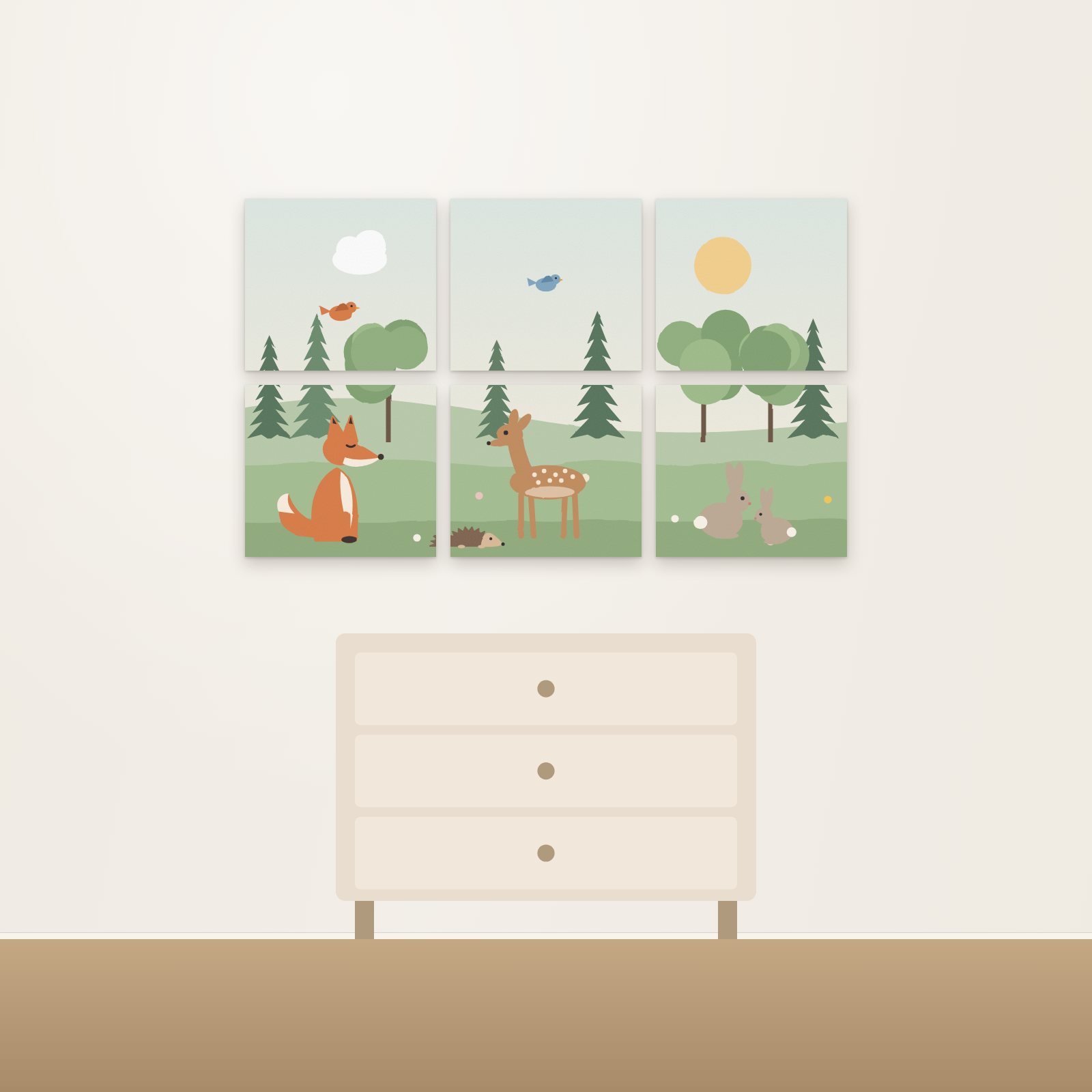 Woodland Friends Acoustic Wall Mural - Acoustic Wall Murals